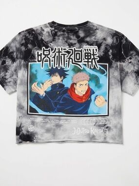 Jujutsu kaisen Crop Top - Black & Gray